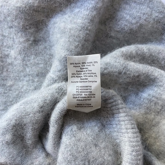 Aritzia Wilfred Lorin Tie Front Angora Sweater Grey - Picture 4 of 6